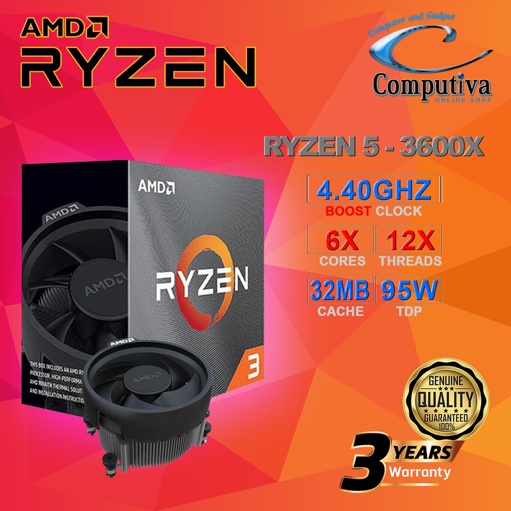 AMD RYZEN 5 3600X BOX (AM4, 3.80-4.40GHZ, 32MB)
