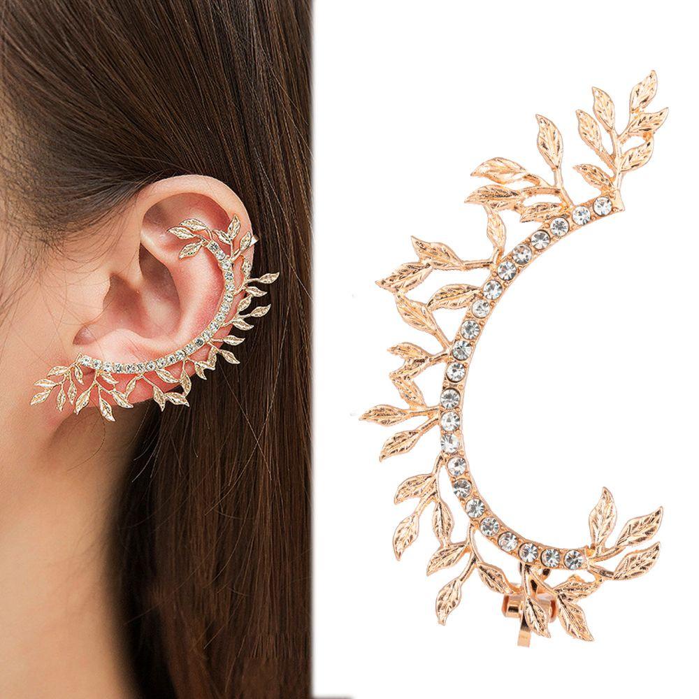 Lily 1PC Ear Wrap Cuff Anting Wanita Pria Pesta Fashion Hadiah Berlian Imitasi Klip Telinga