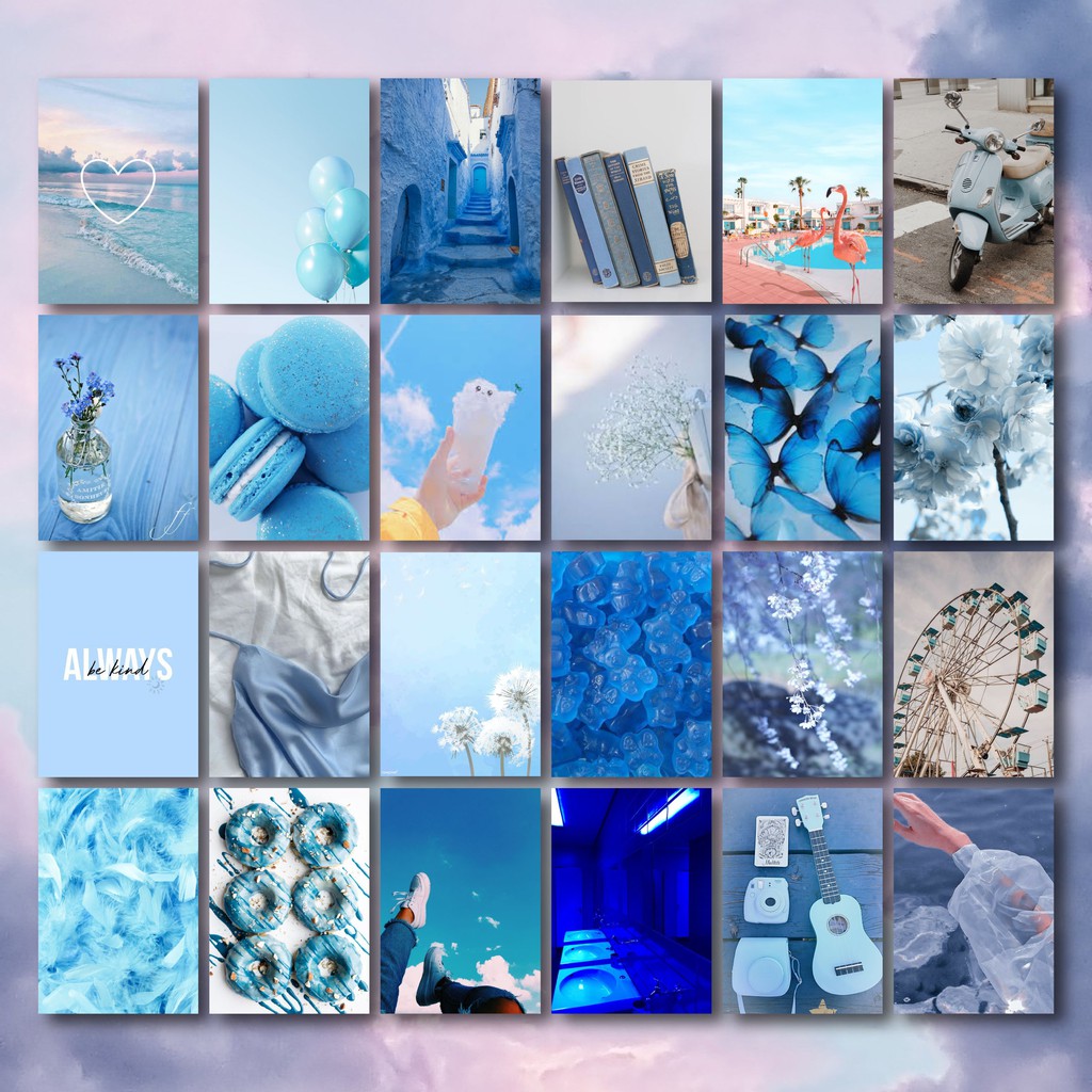 [44PCS] Poster Aesthetic Color Blue