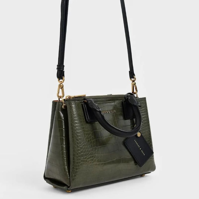 12.12 SALE | CK Croc-Effect Structured Bag