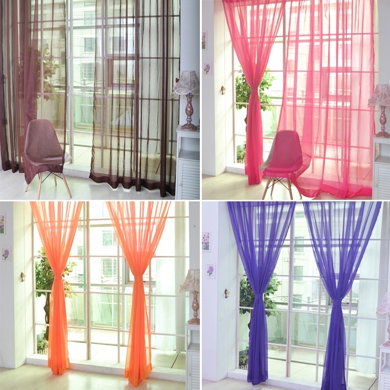 Tirai Panel Jendela Bahan Kain Pual Tipis 20 Warna Tirai Panel Jendela Bahan Kain Pual Tipis 20 Warna