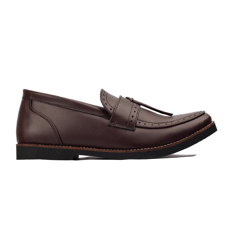 PIETRA DARK BROWN - Sepatu Loafers Kasual Loafers Kulit Klasik Formal Kerja Kuliah Pria/Cowok Loafer