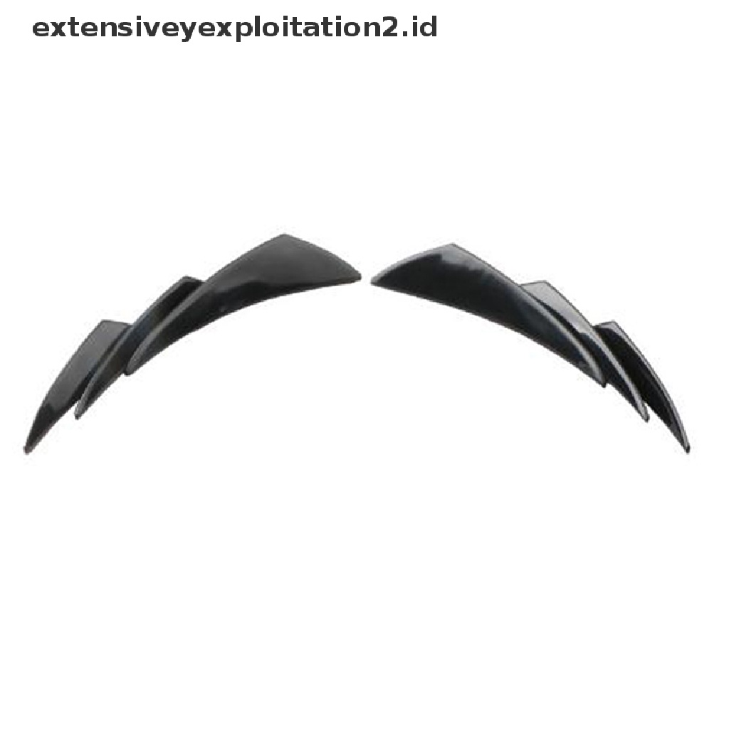 (Hotter) 6pcs Hitam Glossy Bumper Depan Lip Splitter Sirip Spoiler Valensi