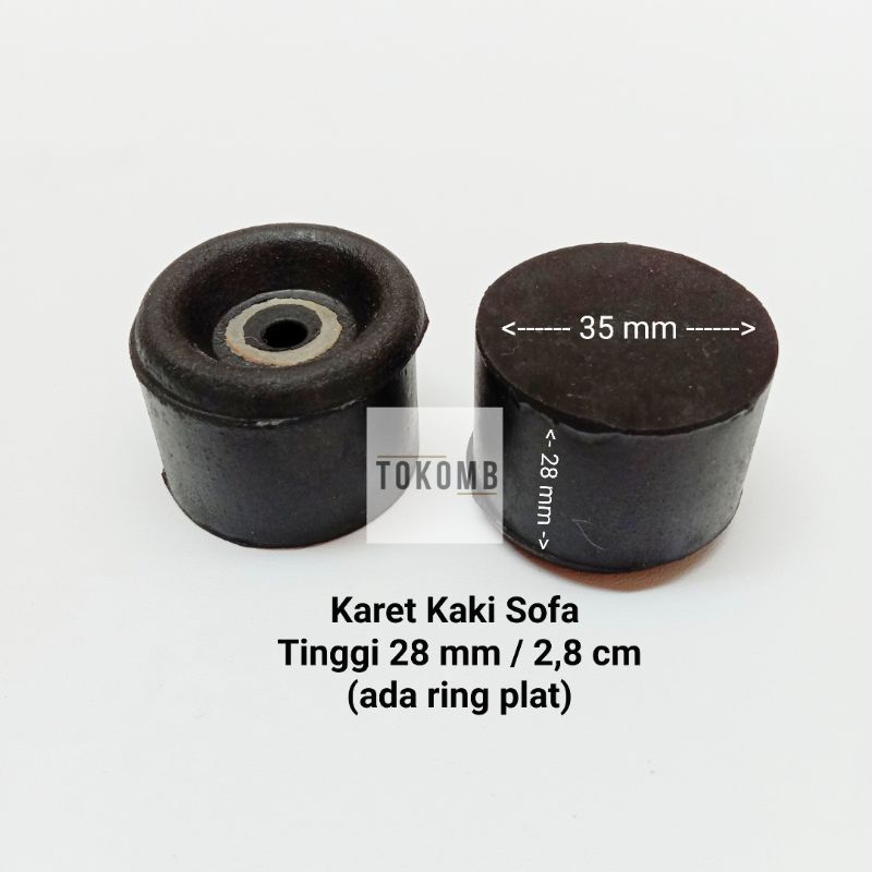 Karet Kaki Sofa Tinggi 28 mm / Karet Kaki Box Speaker Tebal