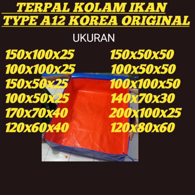 Terpal kolam ikan mini ukuran ADA12 UKURAN TYPE A 12 KOREA.