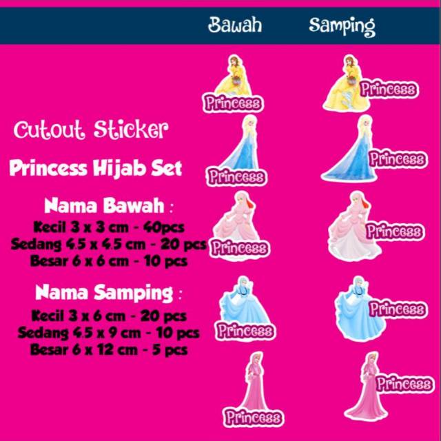 

Label Nama Cut Out Princess Hijab Waterproof