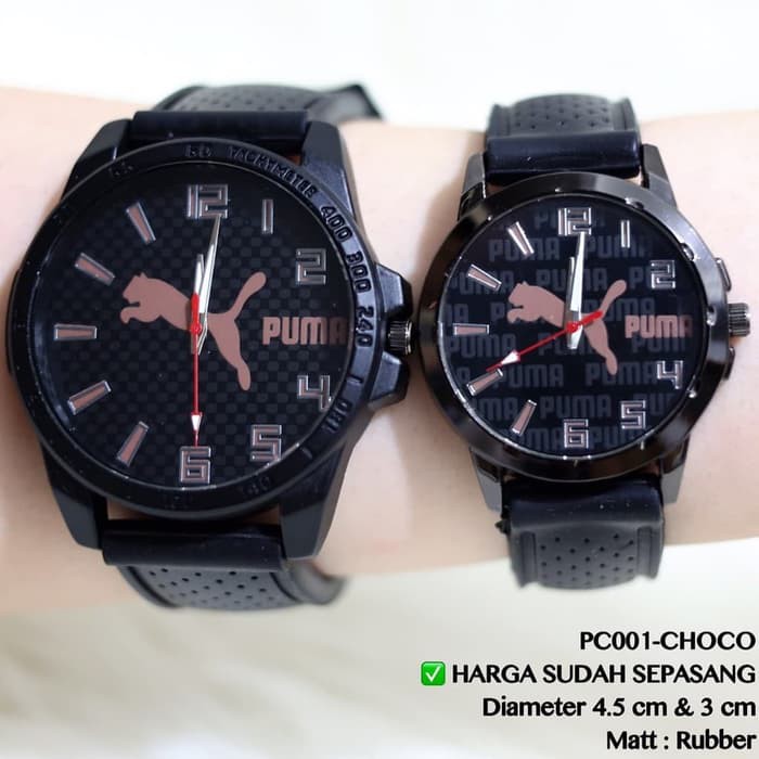 Jam tangan couple PUMA HARGA SUDAH SEPASANG tali karet rubber sporty Terbatas