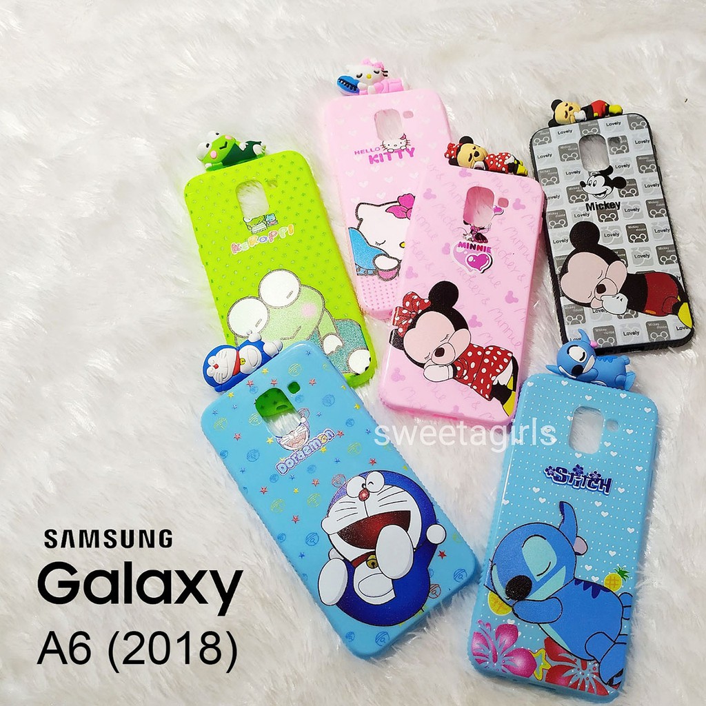 Silicon Case Glossy + Boneka 3D - Samsung Galaxy A6 (2018) dan A6 Plus (2018 )  - sweetacase.id - Motif Kartun - Bisa Bayar Ditempat / COD / Casing Terbaru / Karakter Lucu / Casing Kartun / Kartun / Case murah / diskon / Import