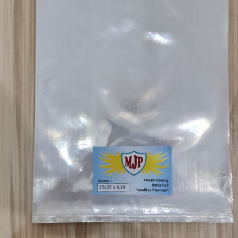 Plastik PP Bening Merk MJP Tebal 0.10 Uk. 25x35