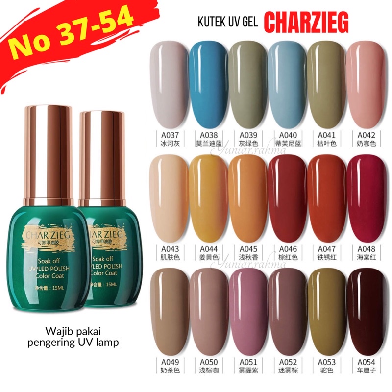 [CUCI GUDANG](1-90)kutek CHARZIEG 15ml uv led soak off gel polish kutek gel 15ml