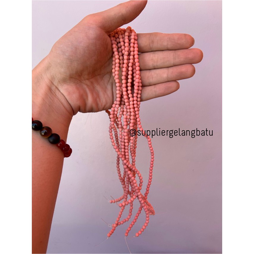 bahan pink pirus 4mm natural phyrus aksesoris gelang kalung howlite