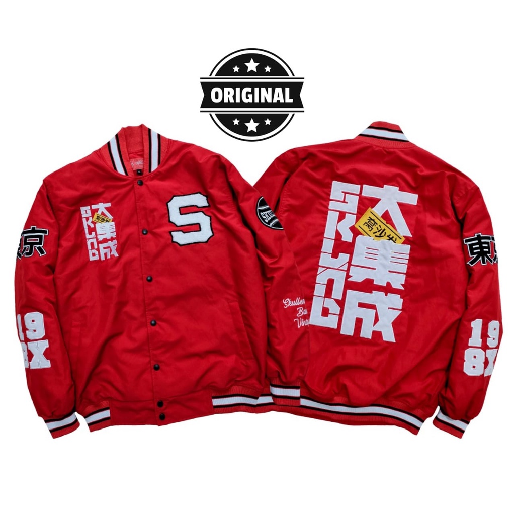 Jaket Varsity Baseball Bomber Pria Wanita Bordir Jacket vintage bolak balik
