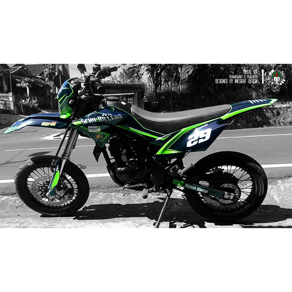 Decal Sticker Dekal Motor Kawasaki D Tracker Hijau Grafis Shopee