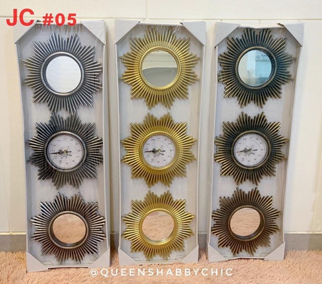 Pajangan cermin jam set 3 pcs