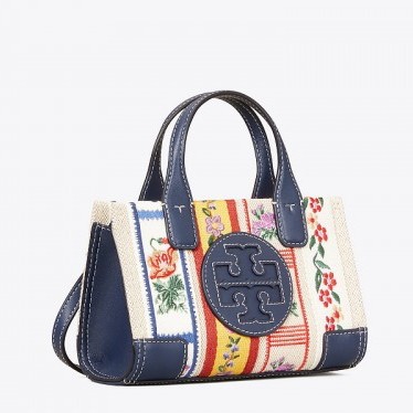 Tory Burch Ella Micro Tote Webbing PatchWork