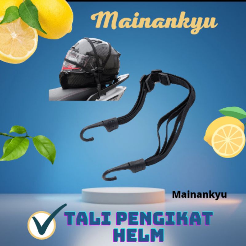 (MAINANKYU) MBOISGET - MOTOWOLF Tali Pengikat Helm Motor 2 Hook 65CM - WP01 - Black