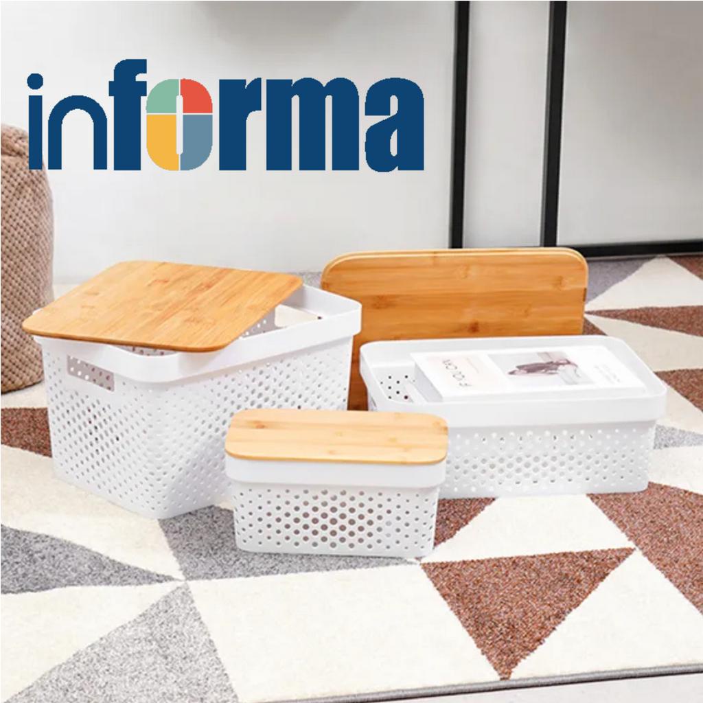 AESTHETIC STORAGE BOX TUTUP KAYU-BAMBOO INFORMA