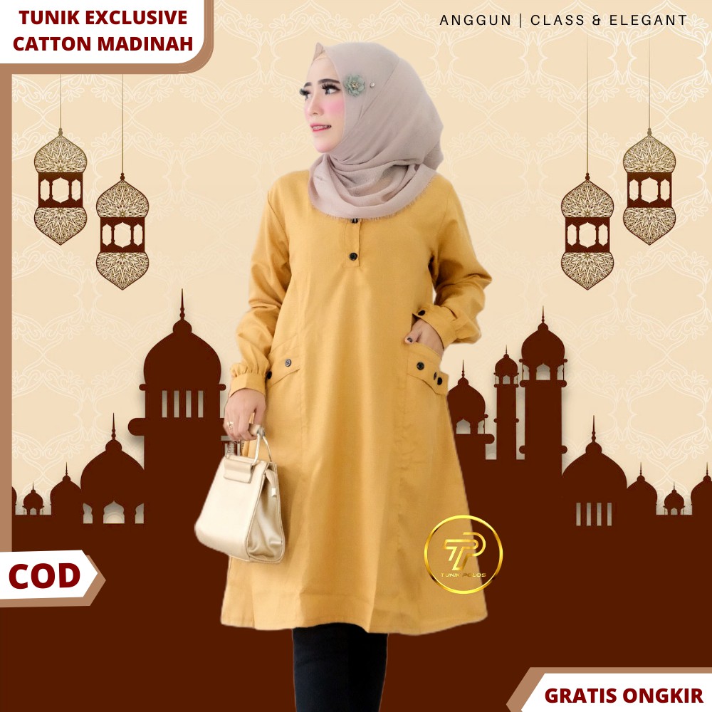 Baju Atasan Tunik Wanita Remaja Dewasa Terbaru 2022 Kekinian Santri putri santriwati Bahan Katun Mad