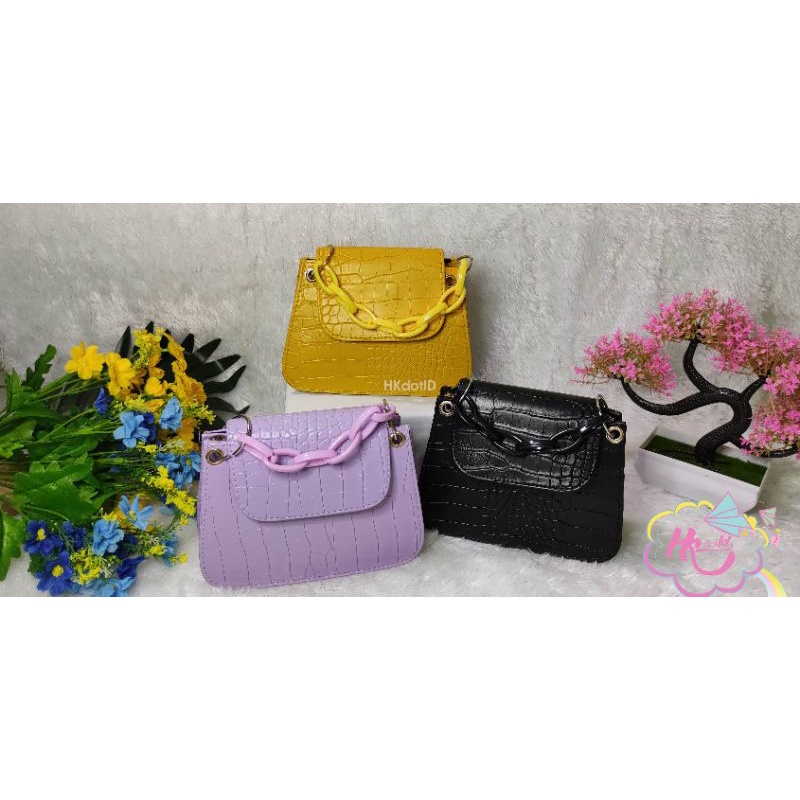 Tas Slempang wanita Korea Import JENNIE - Tas Croco Wanita - Tas mini - fhasion wanita - slingbag
