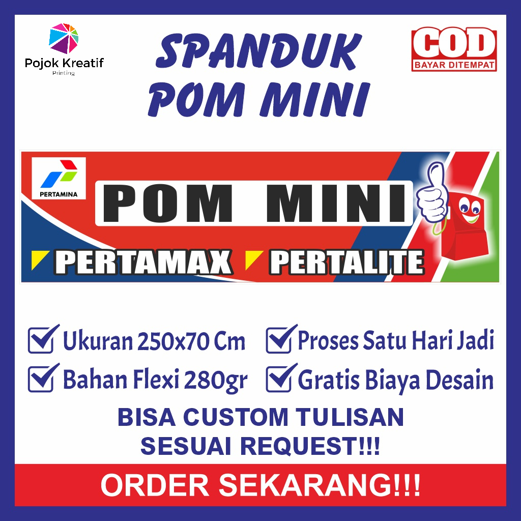 Spanduk Sepanduk Banner Baner Bener Backdrop Plang Promosi Usaha Jual Jualan Bensin Bengsin BBM Pom 