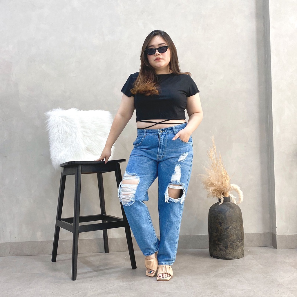 CELANA JEANS WANITA UKURAN NORMAL &amp; JUMBO BF VOLKS NEW - SYSCLOTHIER