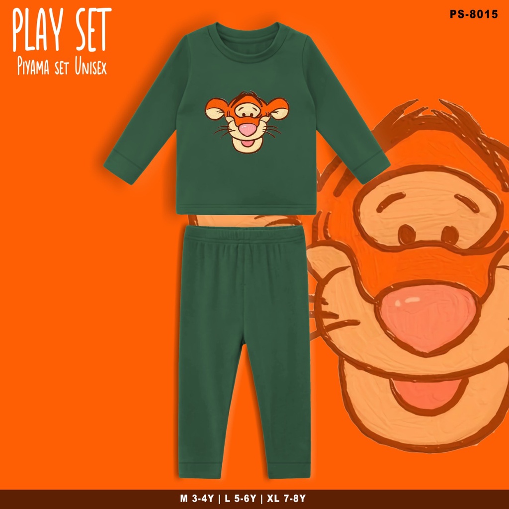 PLAYSET PAJAMAS ANAK BERGAMBAR TIGER / BAJU TIDUR ANAK SET / TERMURAH