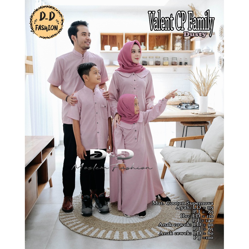 VALEN BAJU COUPLE KELUARGA  BAJU MUSLIM SARIMBIT BAJU LEBARAN FASHION KELUARGA BY ORI D&amp;D