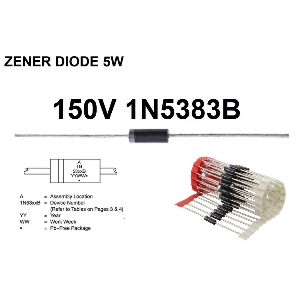 Zener diode 1n5348b 11v 5w do201 case 