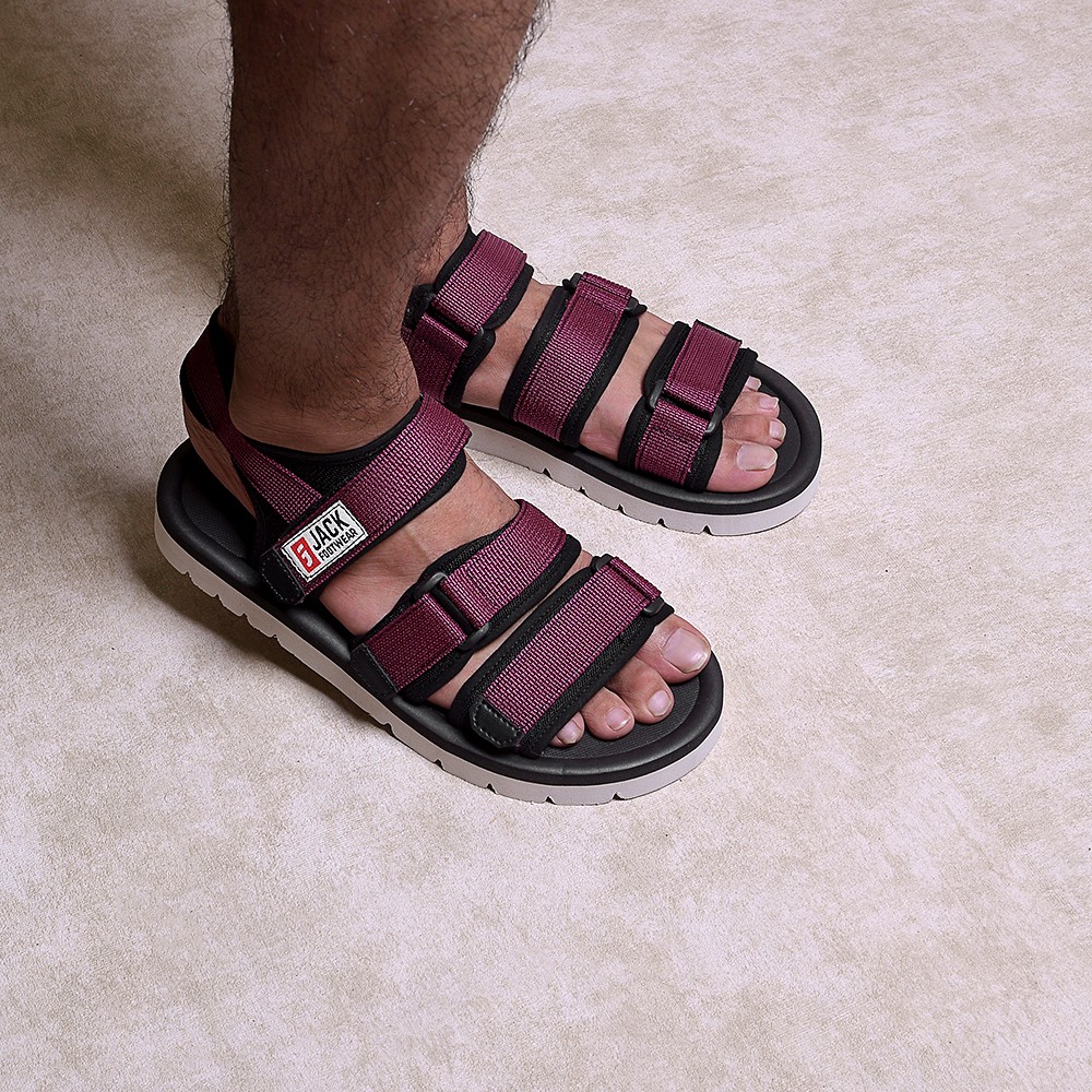 DIXIE MAROON |FORIND x Jack| Sendal Gunung Original Kulit Santai Kasual Pria Lokal Sandal Footwear