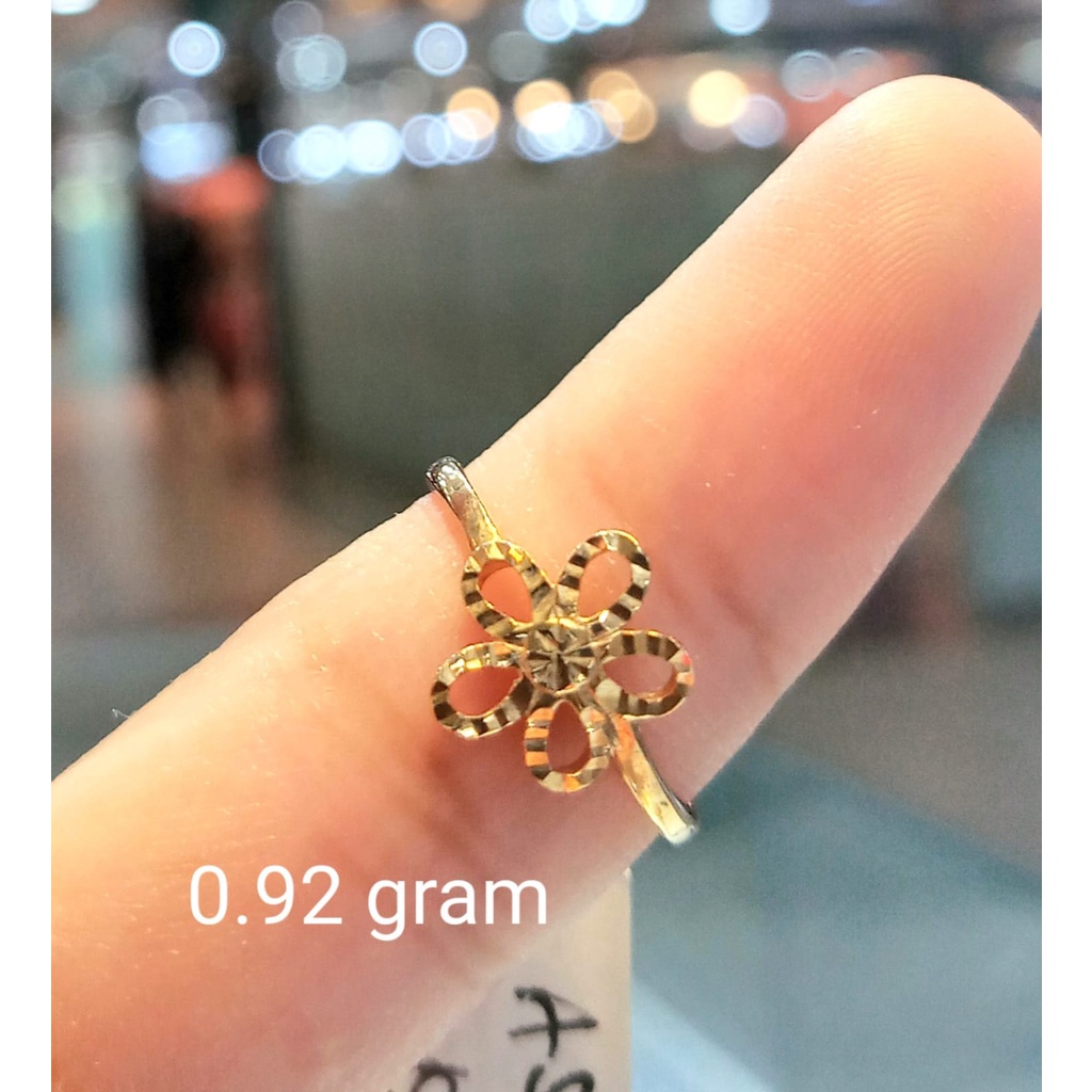 Cincin Anak Emas Flower Bunga Ukir Kadar 70% 0.92 Gram