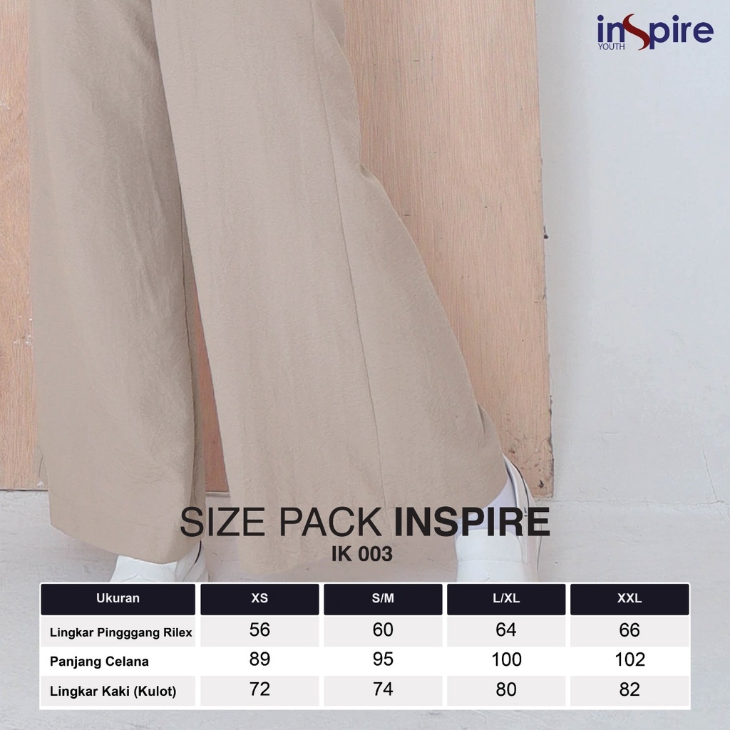 Inspire Kulot IK 03 Bahan Airflow Bawahan Wanita Muslimah Kulot Kekinian by Inspire bisa COD