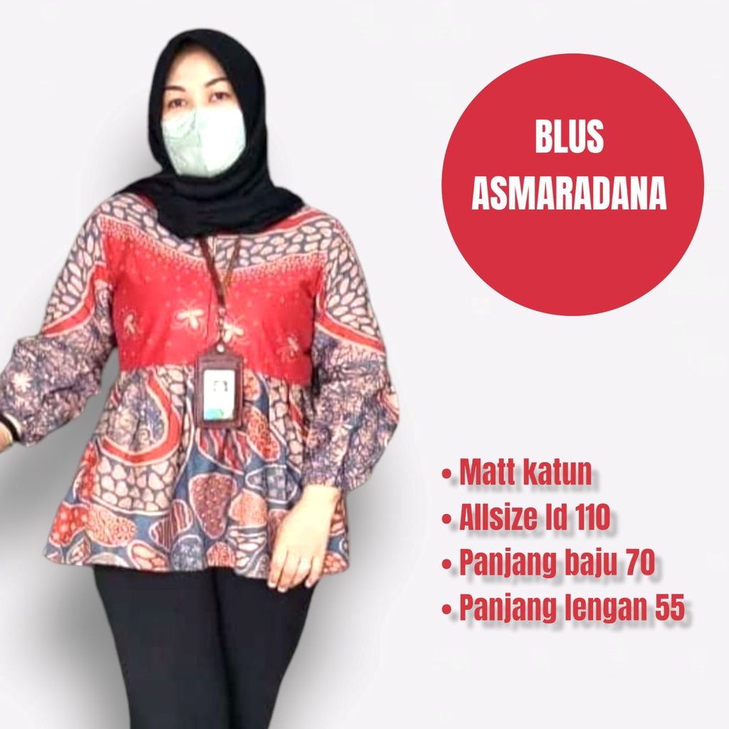 Blus Asmaradana batik solo atasan kerja blus kantor blus wanita trendy