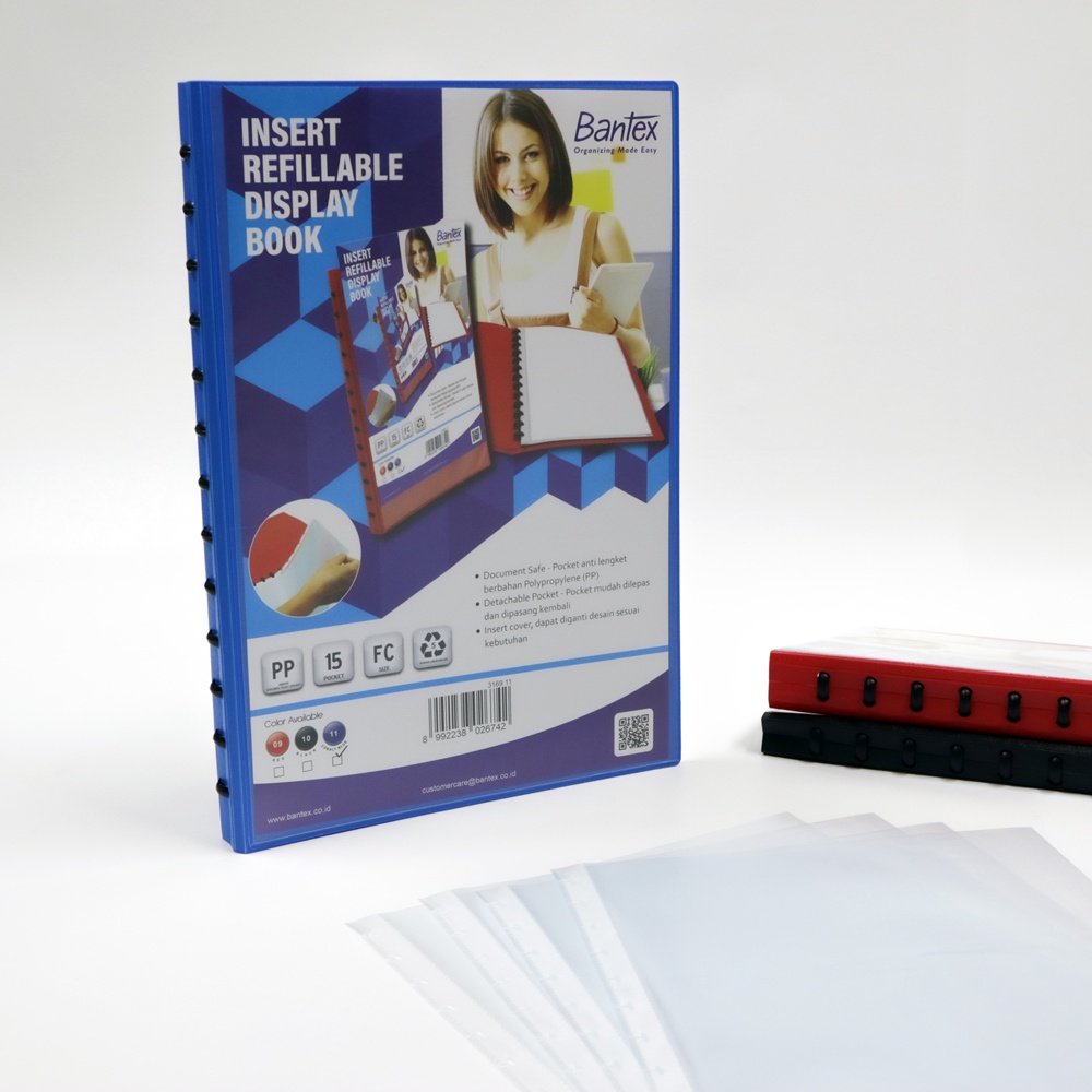 

Bantex Insert Display Book Refillable Folio Cobalt Blue - 3169 11
