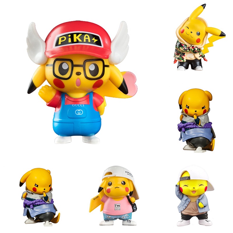 Bahan Pvc Ramah Lingkungan Pikachu Kamuflase Sasuke Arale Figure Dekorasi Mobil Desktop