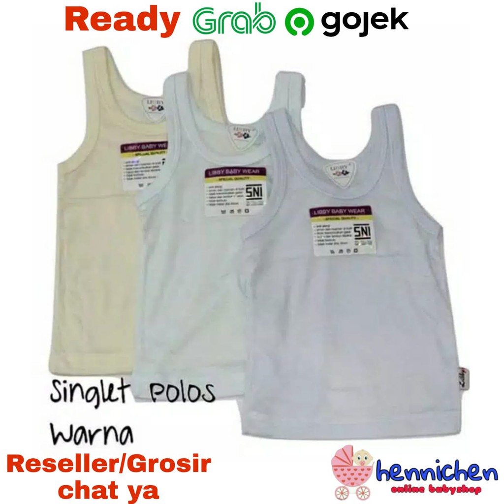 3 PCS LIBBY Newborn SINGLET KAOS DALAM PUTIH / WARNA baju bayi / baju anak