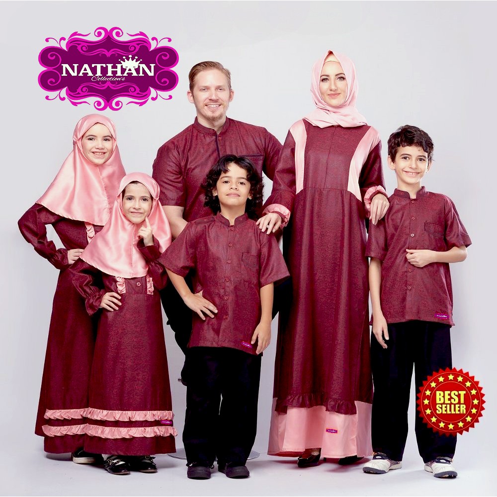 NATHAN FAMILY COUPLE BAJU KELUARGA SARIMBIT MUSLIM PASANGAN "NATHAN COUPEL"