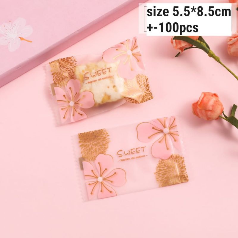 PLASTIK SEALER NOUGAT PERMEN COOKIES SWEET, BUNGA SUNFLOWER5.5x8cm