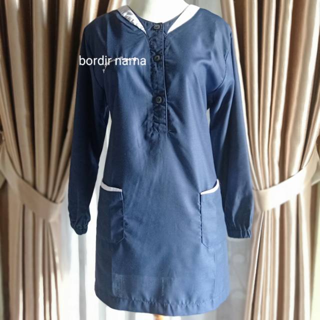 SHAFIRA SCRUB  - MODEL TUNIK. Atasan saja lengan panjang. Baju jaga dokter/dokter gigi/dokter hewan