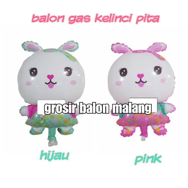 balon foil karakter bunny kelinci pita