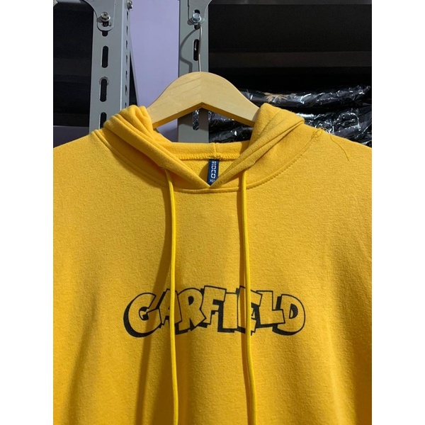 COD 9.9 Hoodie Jaket Pria Wanita Hnm Garfield Kuning Yellow Sweater Unisex Cowok Cewek Full Tag