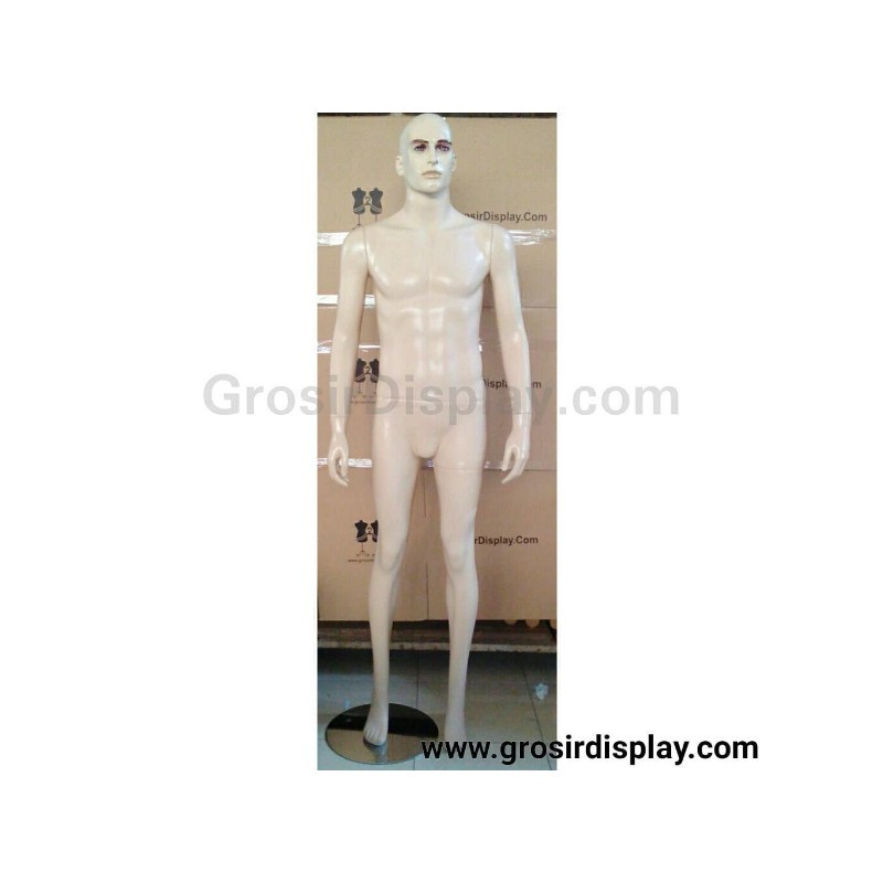 Manekin Full Body Patung Cowo Fiber Tangan Lurus Pajangan Display Perlengkapan Toko Pakaian
