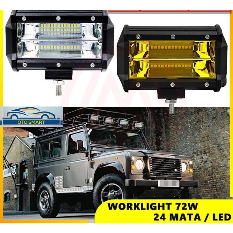 LAMPU TEMBAK SOROT LED BAR CREE CWL 72W 24 MATA LAMPU LED MOBIL MOTOR