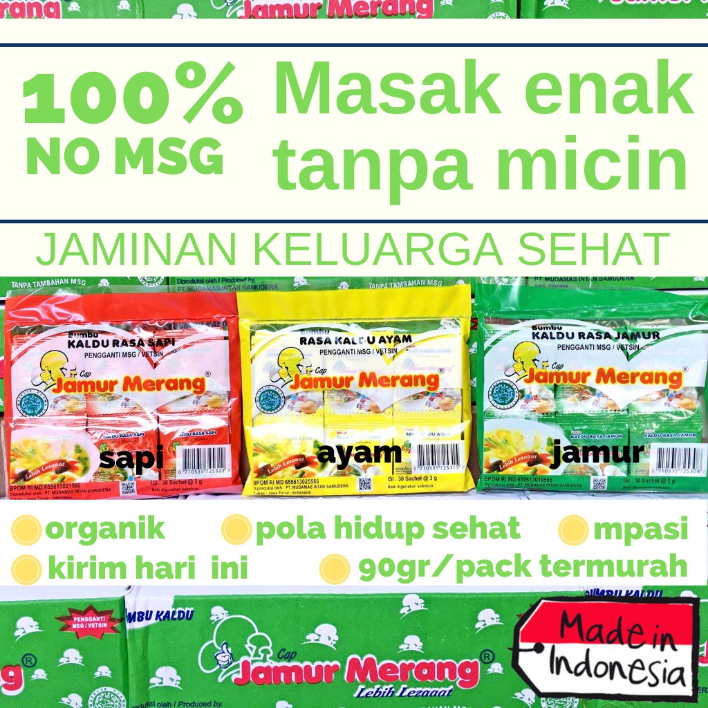 Kaldu jamur merang alami non msg rasa SAPI,AYAM,JAMUR