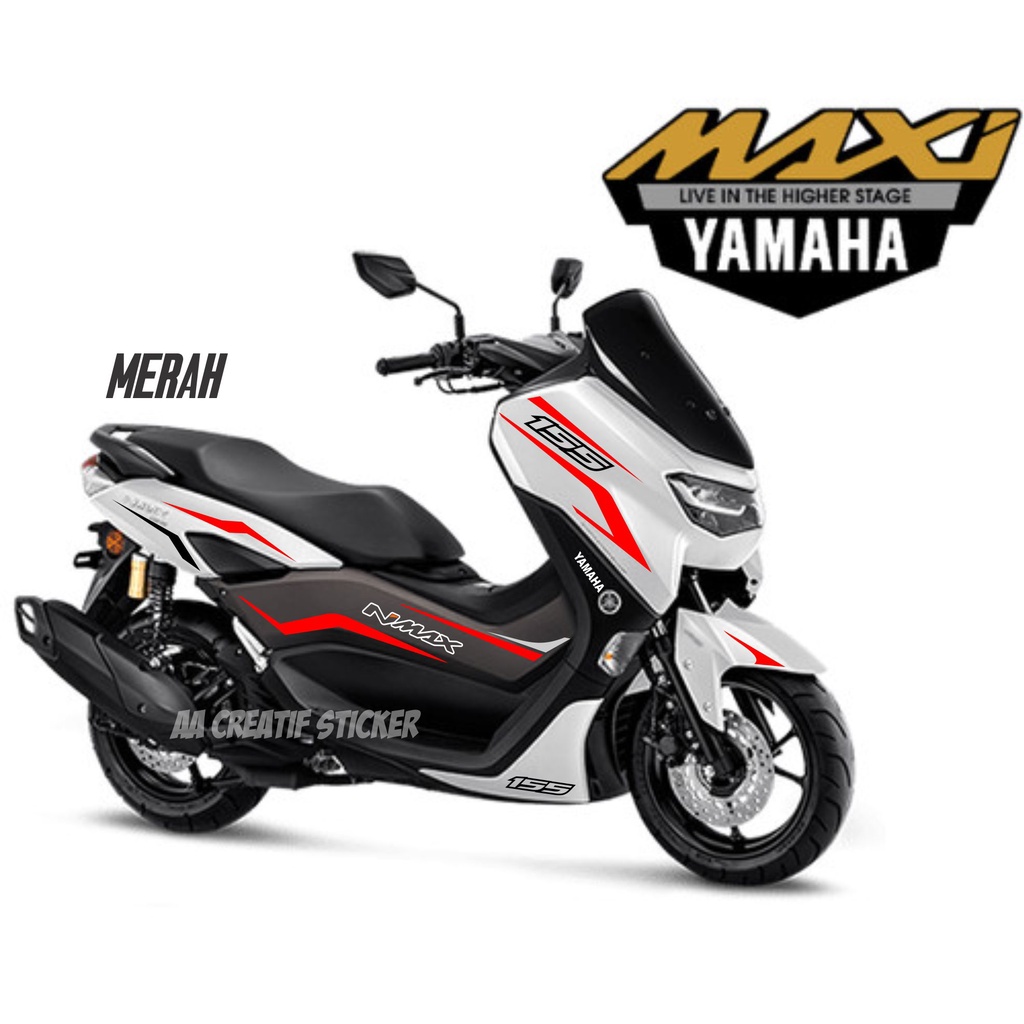 CUTTING STICKER ALL NEW NMAX 2020 2021 MOTOR PUTIH RED