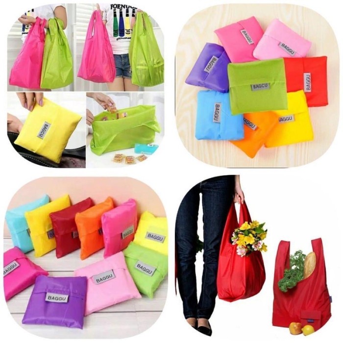 Kantong Belanja Shopping Bag Lipat Bagcu Tas Serbaguna Reusable SB01