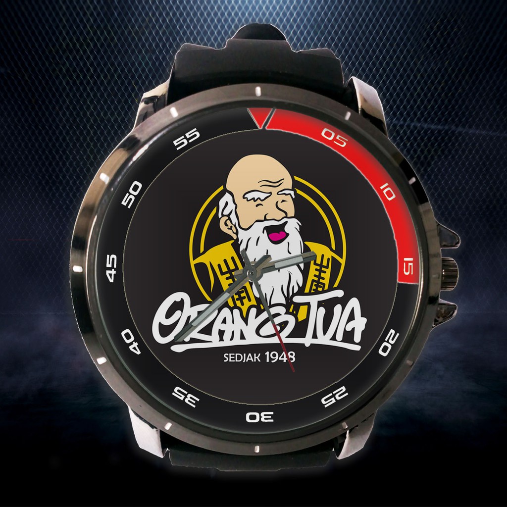 Jam Tangan Pria Anggur Orang Tua Sejak 1948 Logo Custom Free Box Cod Termurah