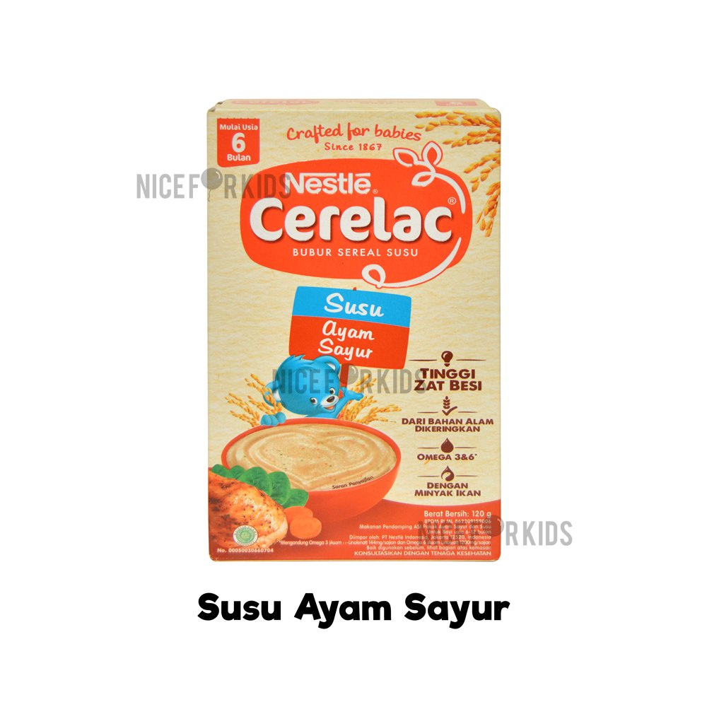 Nestle Cerelac Bubur Sereal Susu Usia 6+ Kemasan 120gr Bubur Instan / Bubur Mpasi