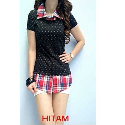B0101 FF 01 M4766, Bolton Top bhn atasan blouse polos murah lengan panjang wanita/cewek