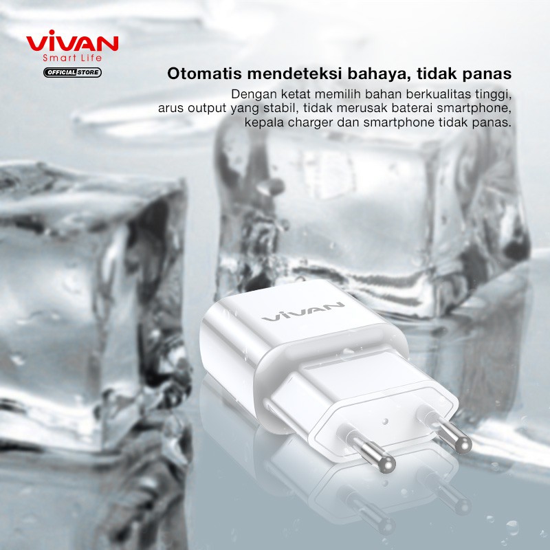 Charger VIVAN Power Super II 18W 3A Quick Charging  Fast Charging QC 3.0 Dual Port + Type C Port Smart Protection - Garansi Resmi