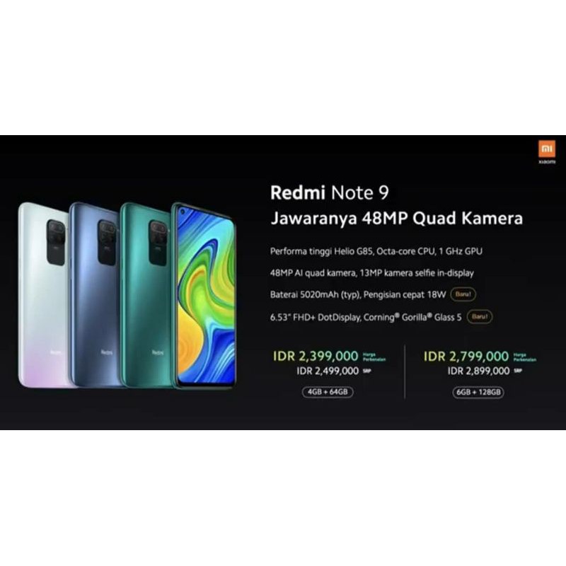 Hp Xiaomi Redmi Note 9 RAM 4/128